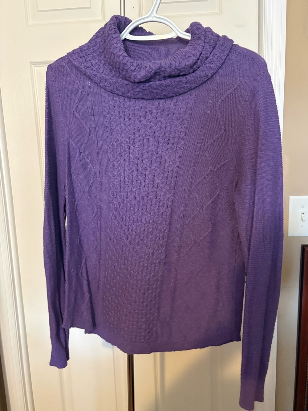 Purple Cowl Neck Sweater